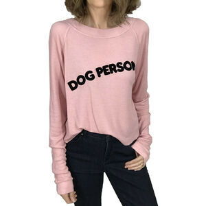 Wildfox Dog Person Monte Crop Top S New $98 Lightweight Waffle Knit Rose Pink